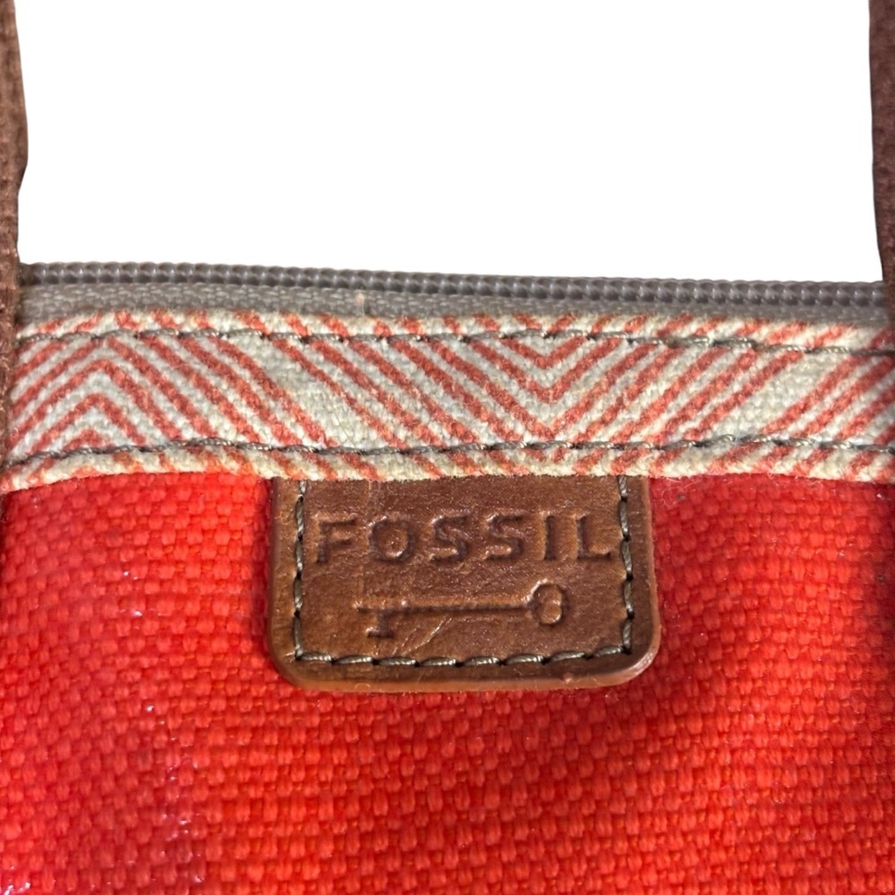 Fossil Key-Per Vintage Inspired Coated Canvas Dome Satchel – Orange Multi - Picture 5 of 15